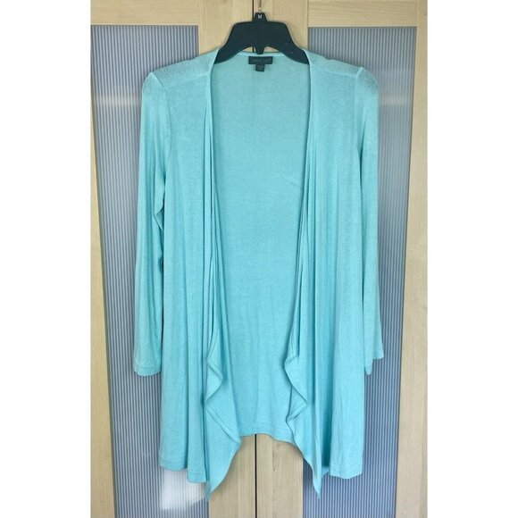 J. Jill Women's Sz XS Petite Teal Linen Blend Open Duster Cardigan Sweater Top - Picture 2 of 5